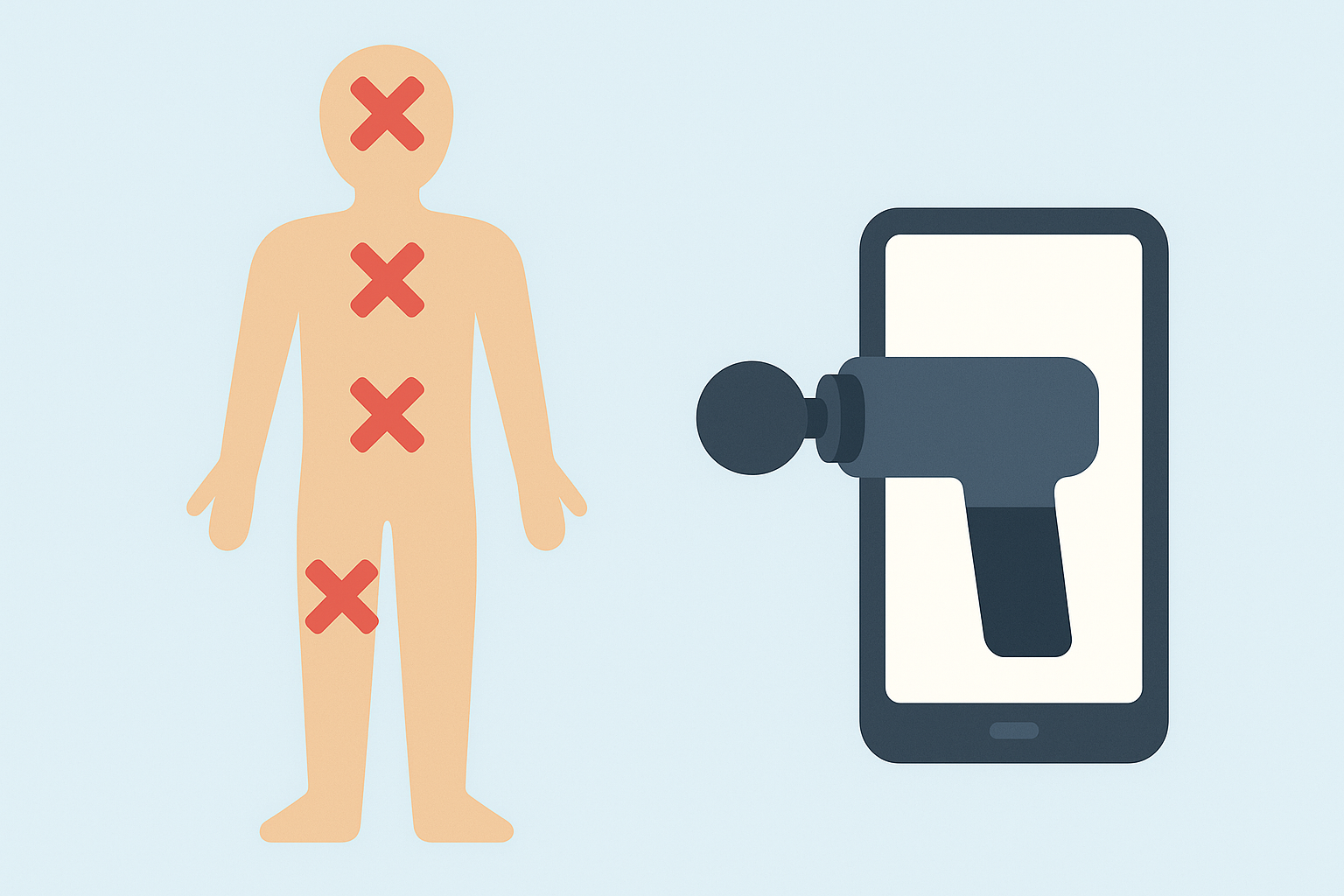 Where not to use massage gun?