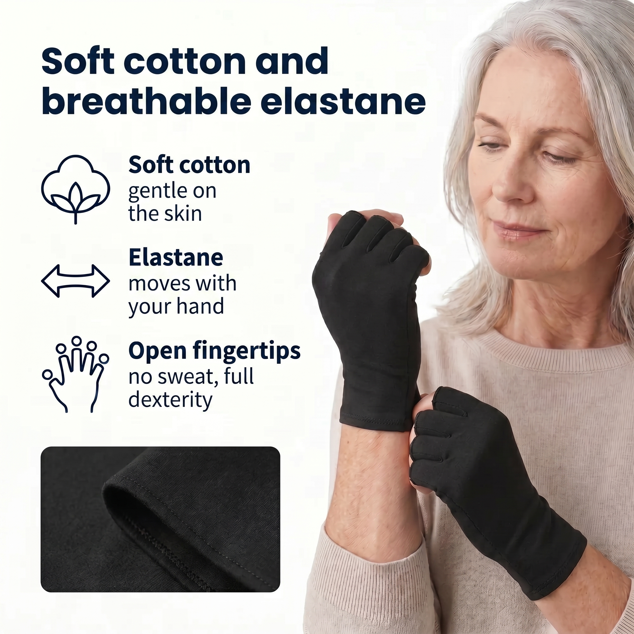Black Compression gloves for arthritis