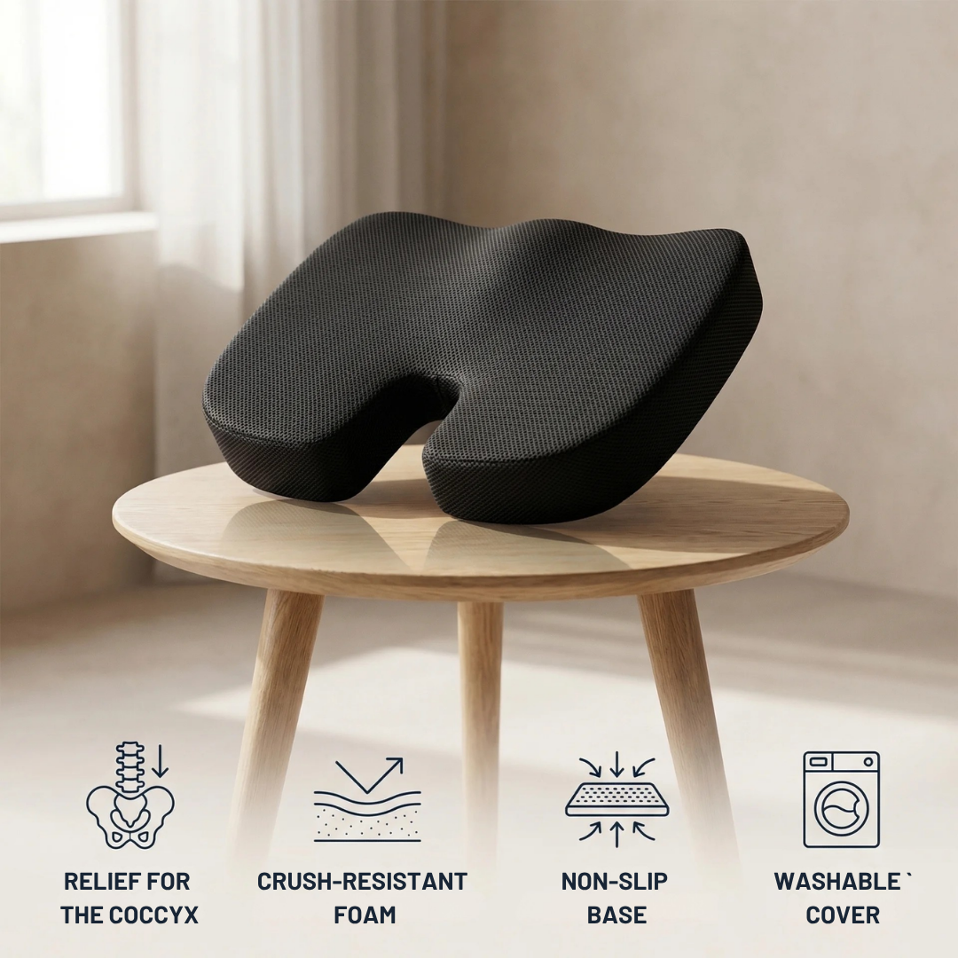 Memory Foam Coccyx Cushion | Tailbone & Haemorrhoid Relief | Sameo™