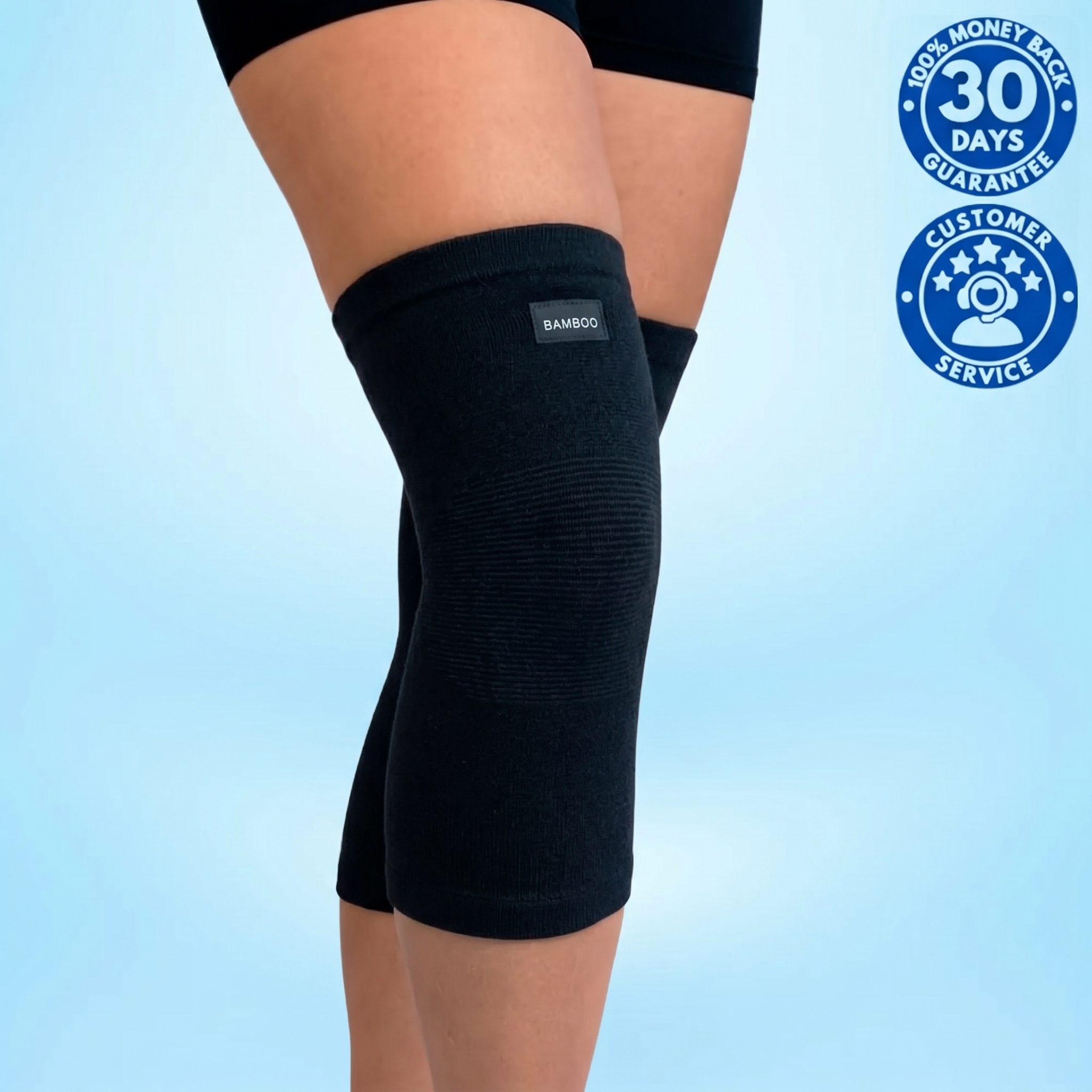 Black Bamboo Support Knee Brace