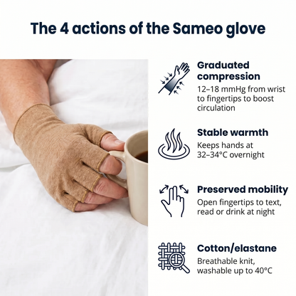 Compression gloves beige arthritis and hand pain