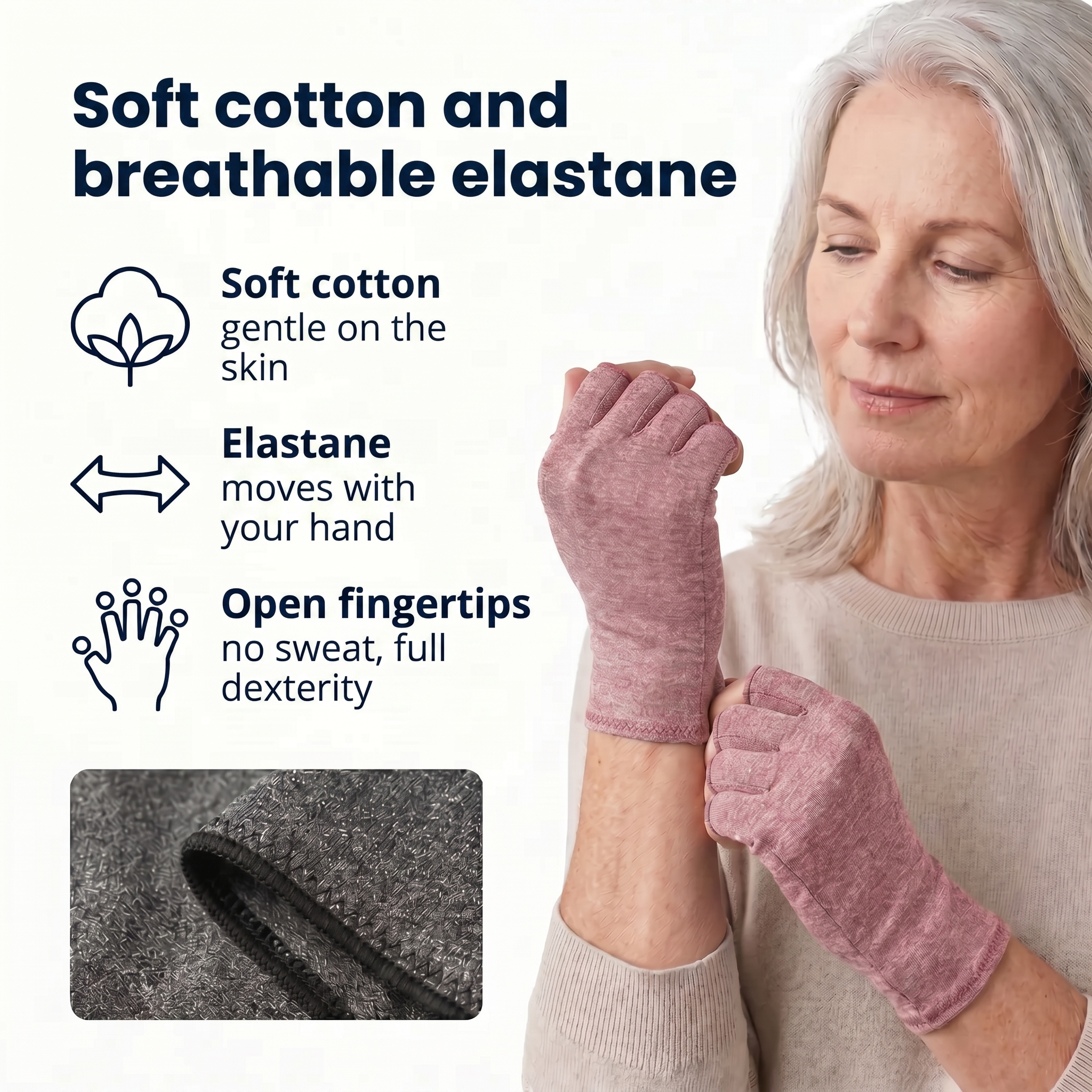 Pink Compression gloves for hand pain