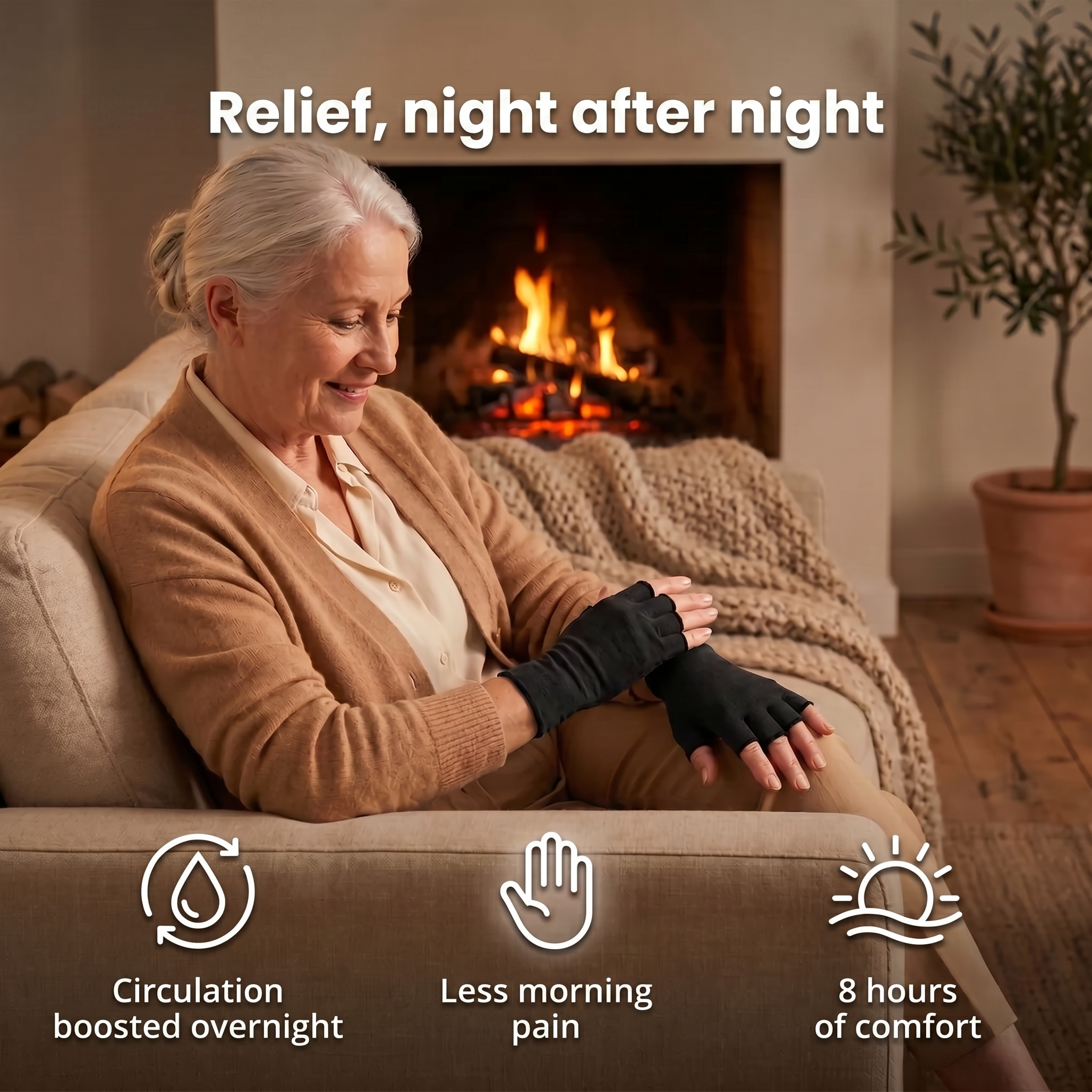 Black Compression gloves for arthritis