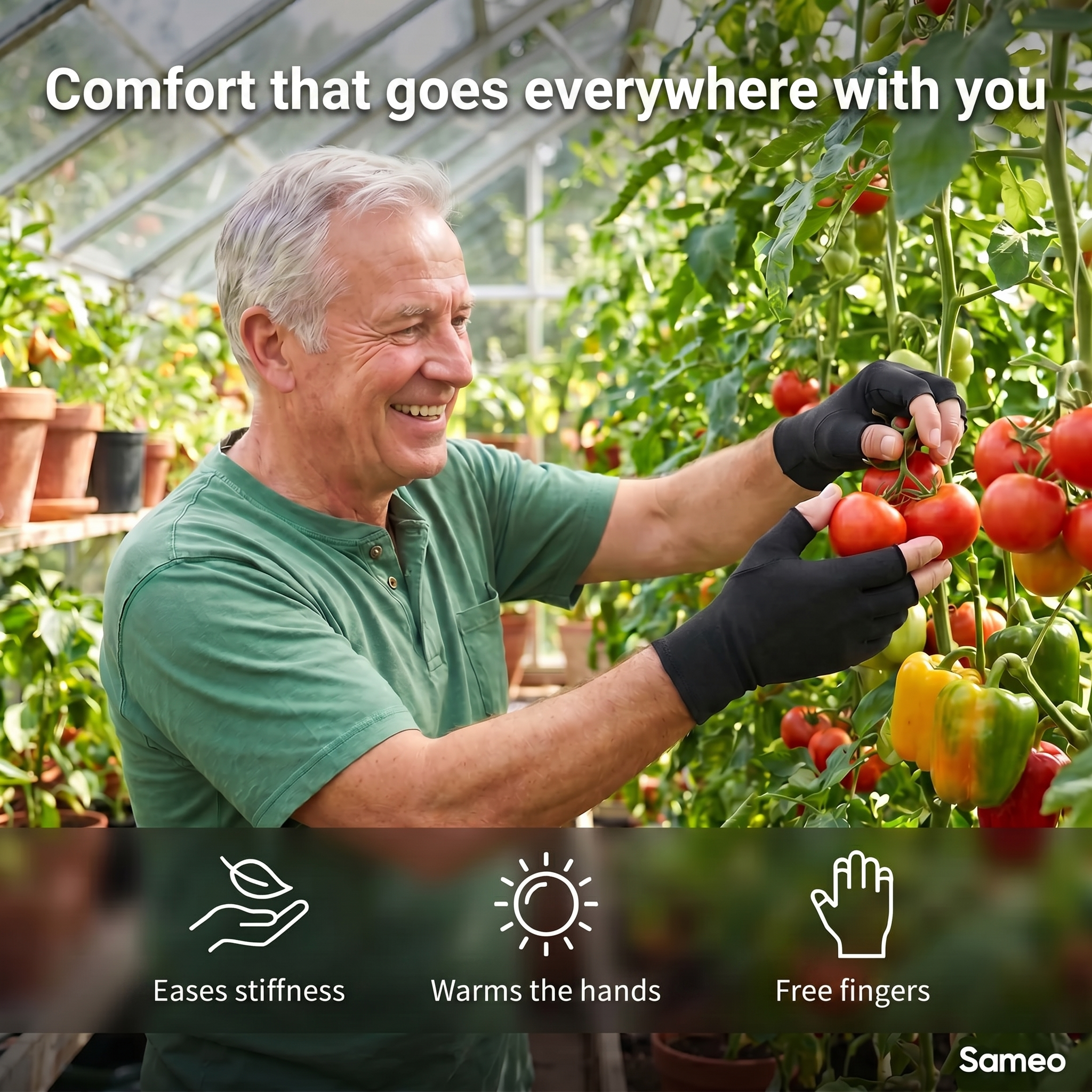 Black Compression gloves for arthritis
