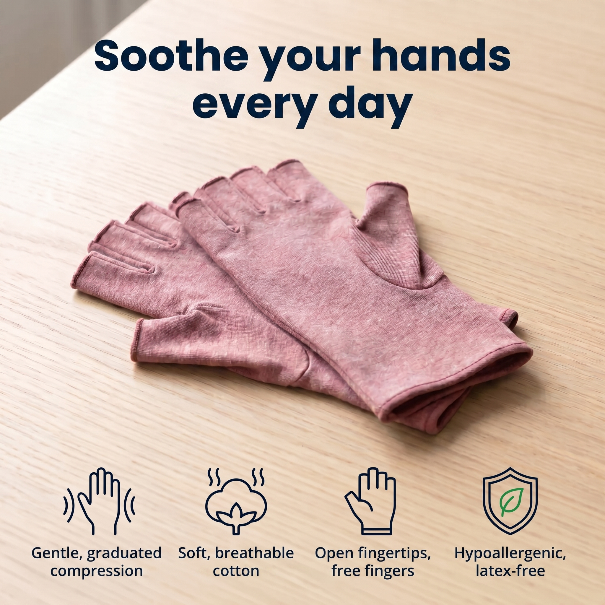 Pink Compression gloves for hand pain
