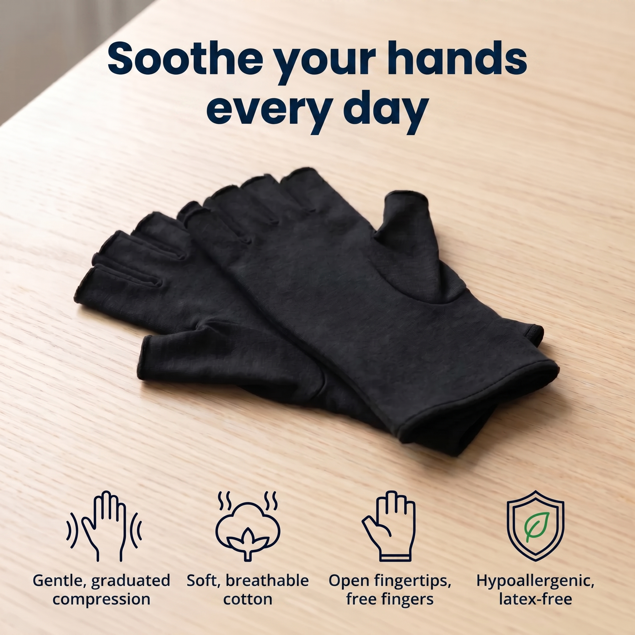 Black Compression gloves for arthritis