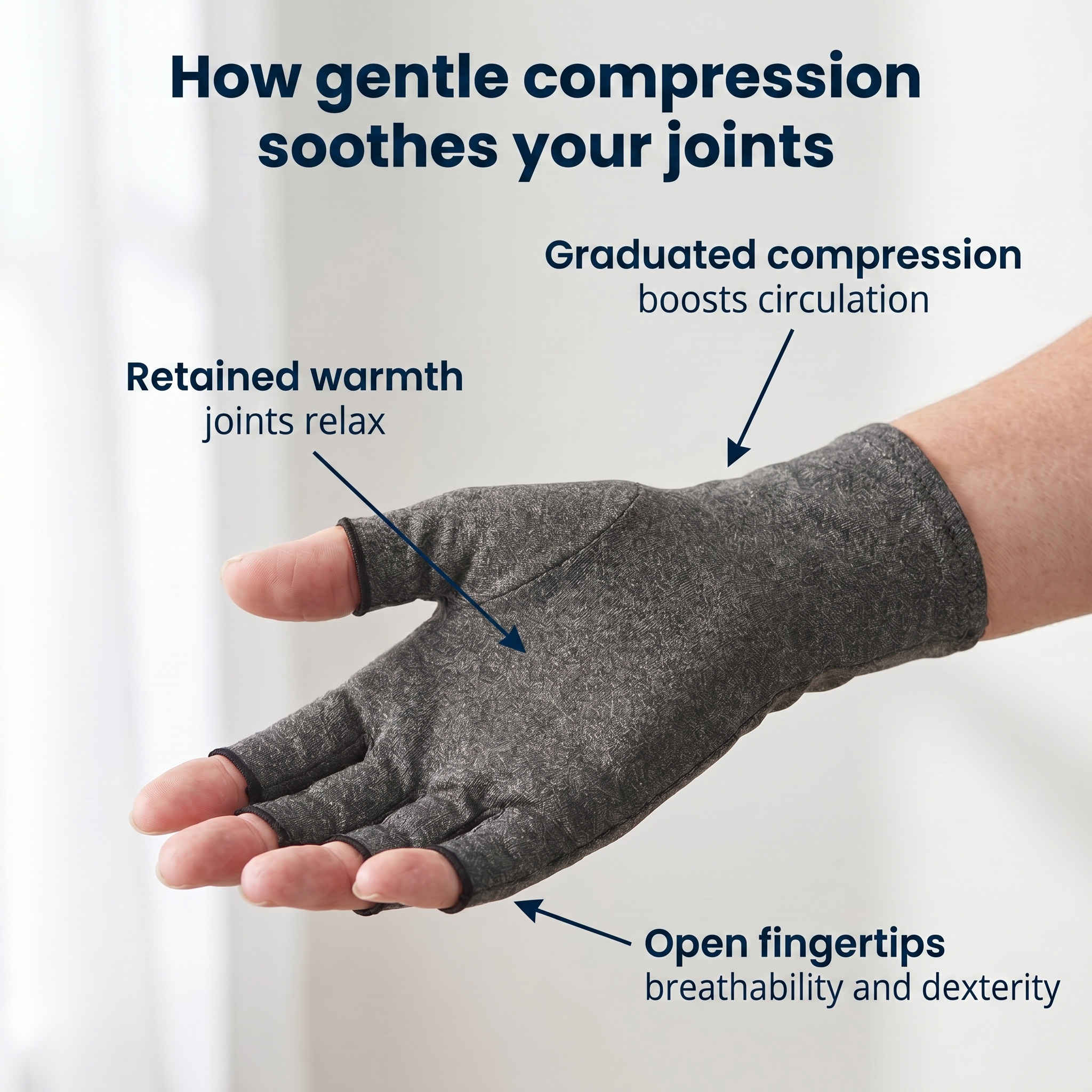 Compression gloves for arthritis and hand pain