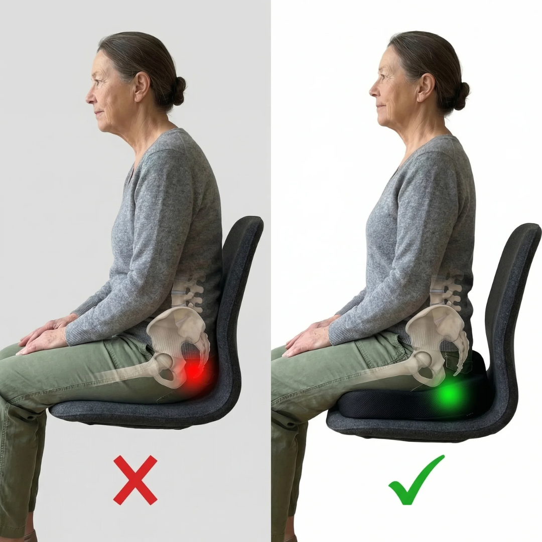 Memory Foam Coccyx Cushion | Tailbone & Haemorrhoid Relief | Sameo™