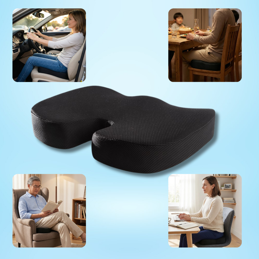 Memory Foam Coccyx Cushion | Tailbone & Haemorrhoid Relief | Sameo™