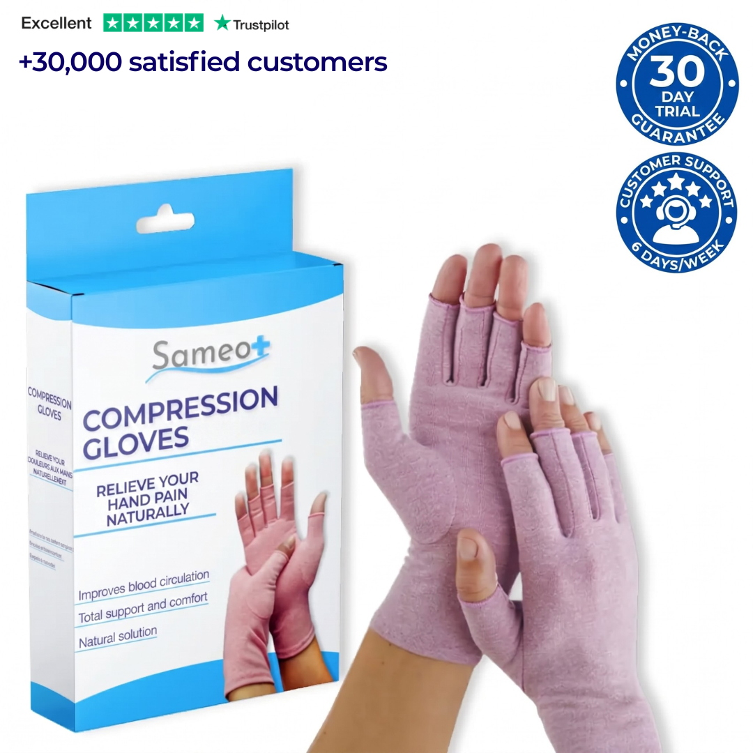 Pink Compression gloves for hand pain