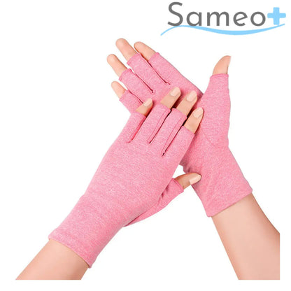 Pink Compression gloves for hand pain