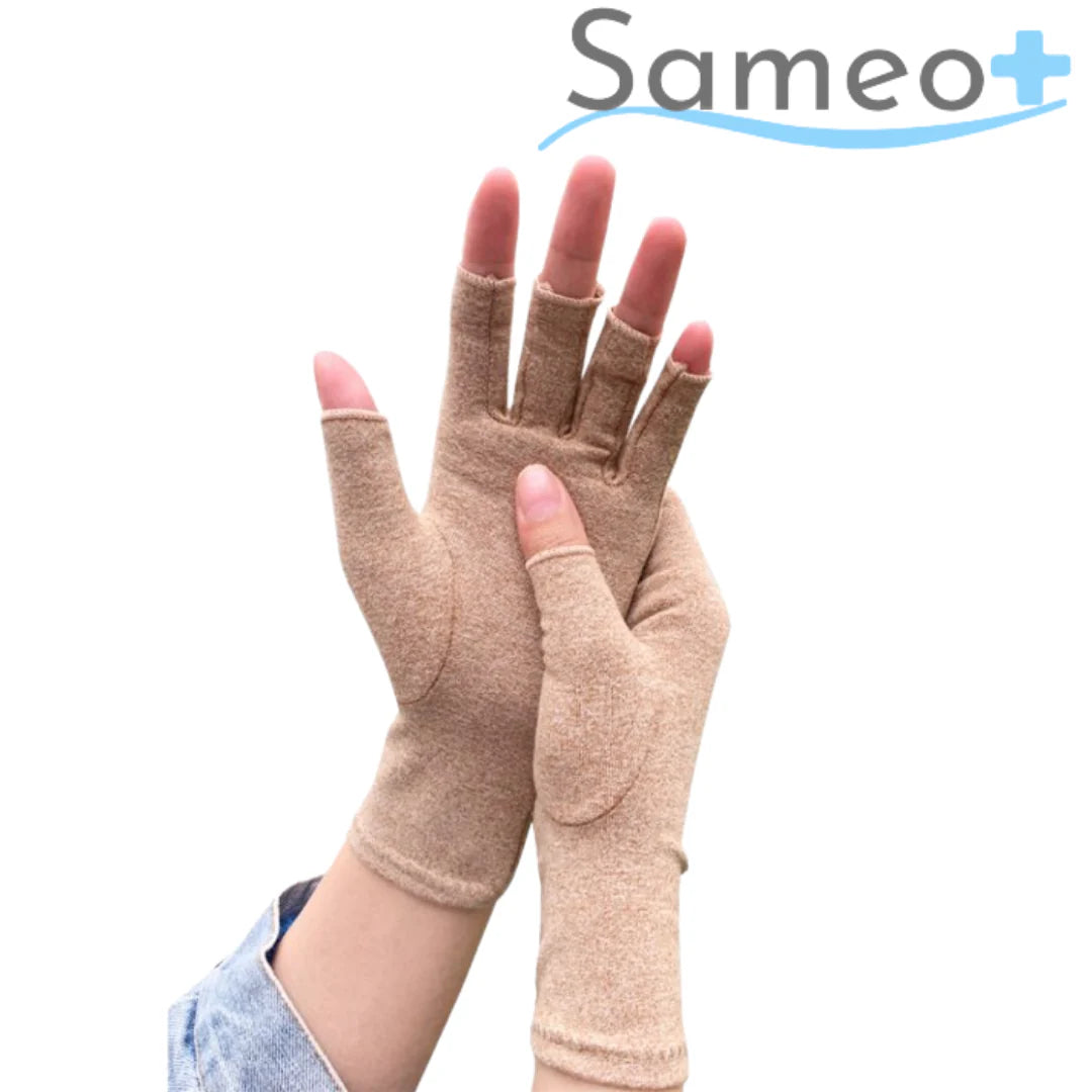 Compression gloves beige arthritis