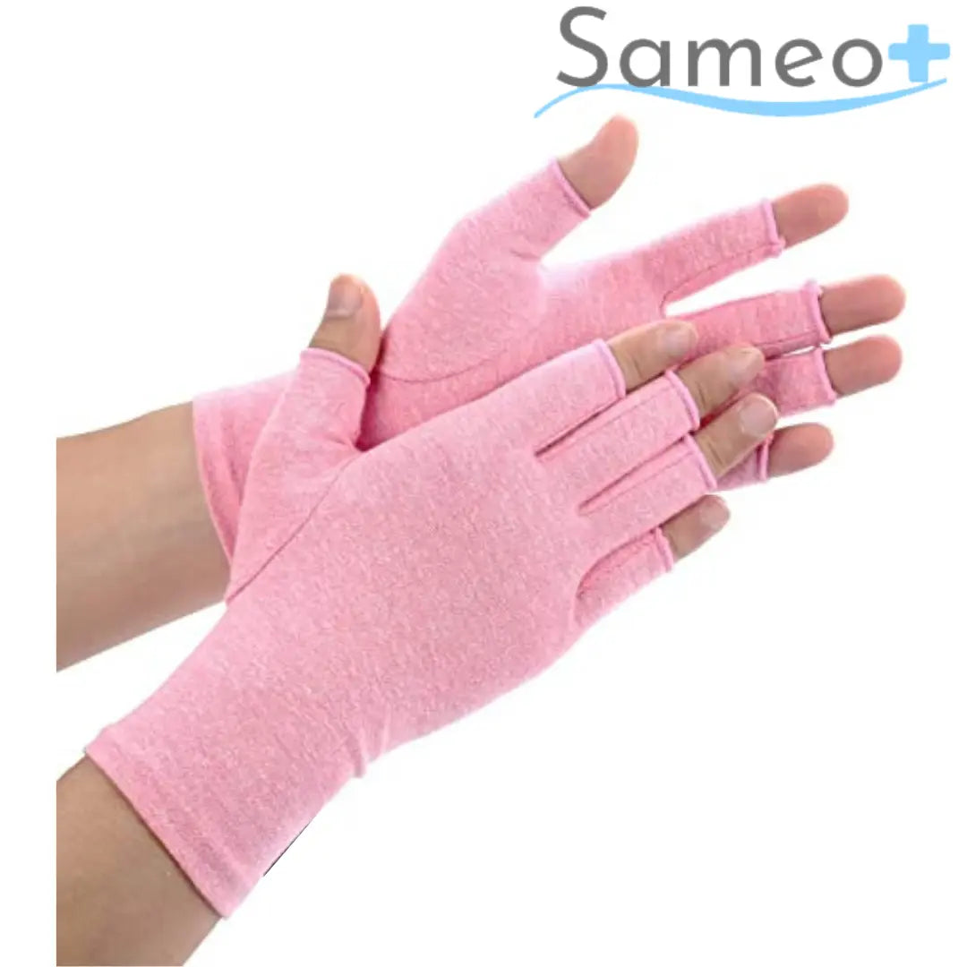 Pink Compression gloves for hand pain
