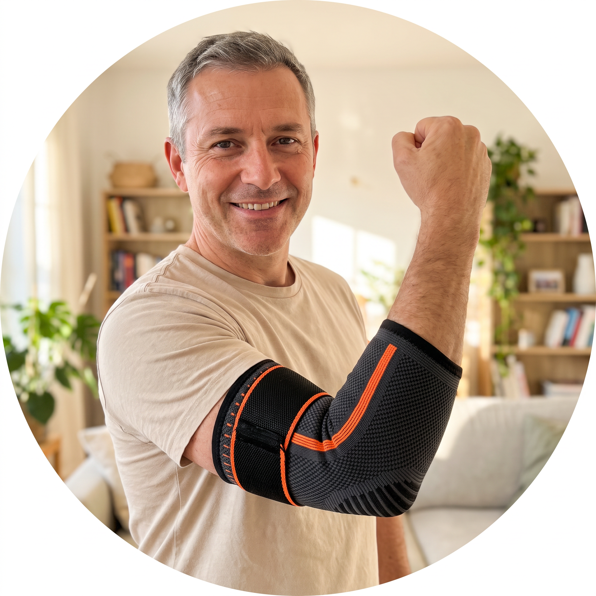 Customer wearing the Sameo elbow brace