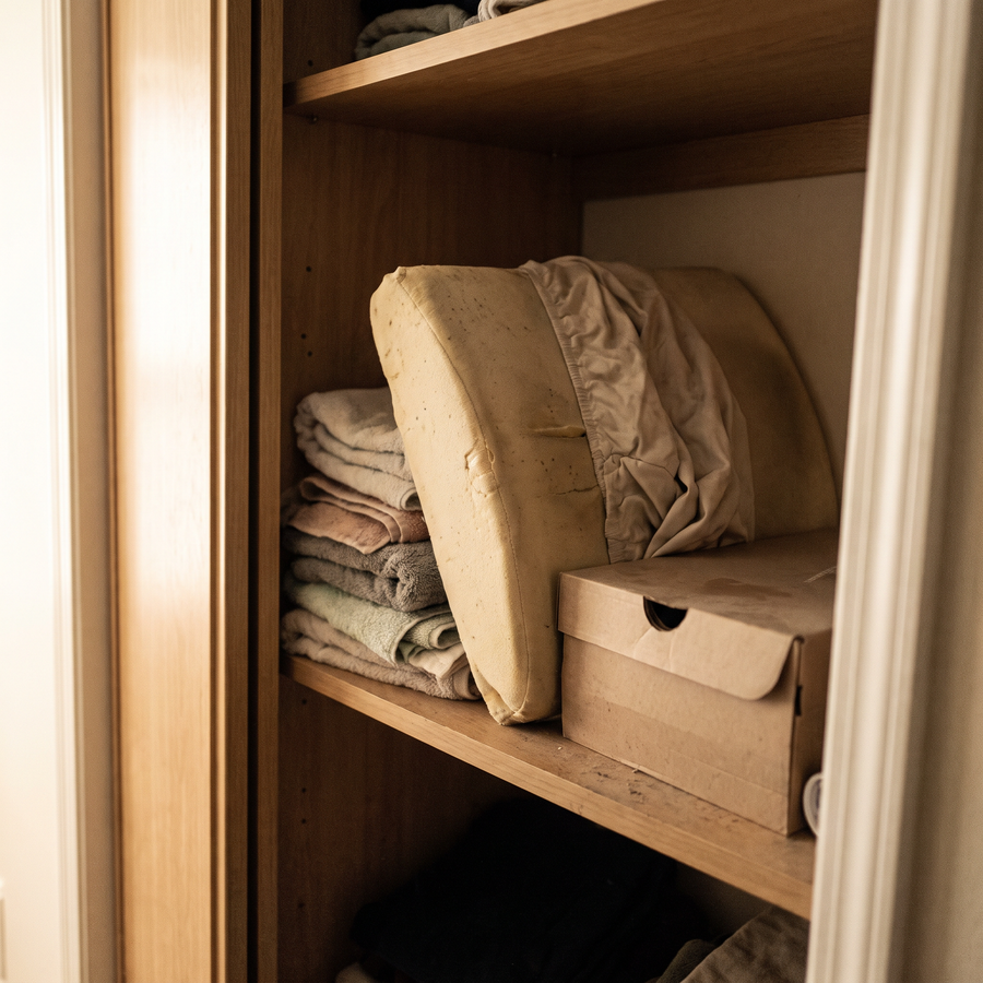 Old cushion in the cupboard