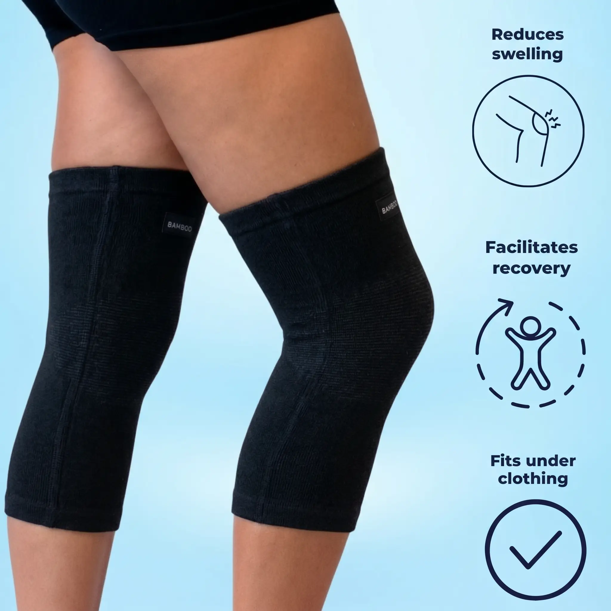Black Bamboo Support Knee Brace