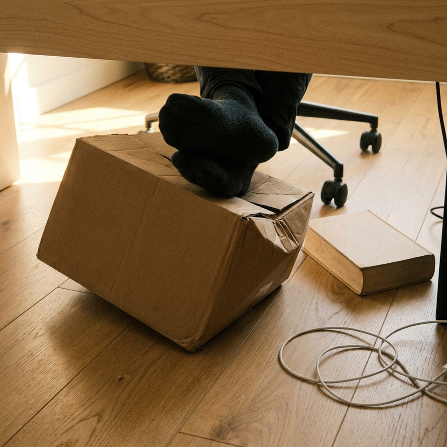 Makeshift box under the desk